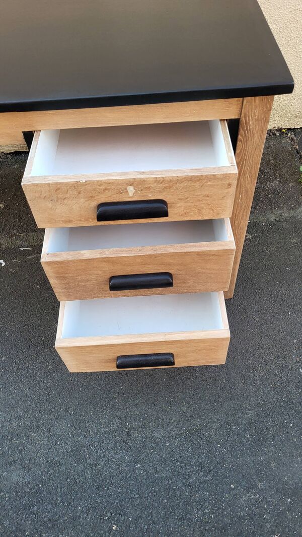 Bureau 1940/60 en bois relooké