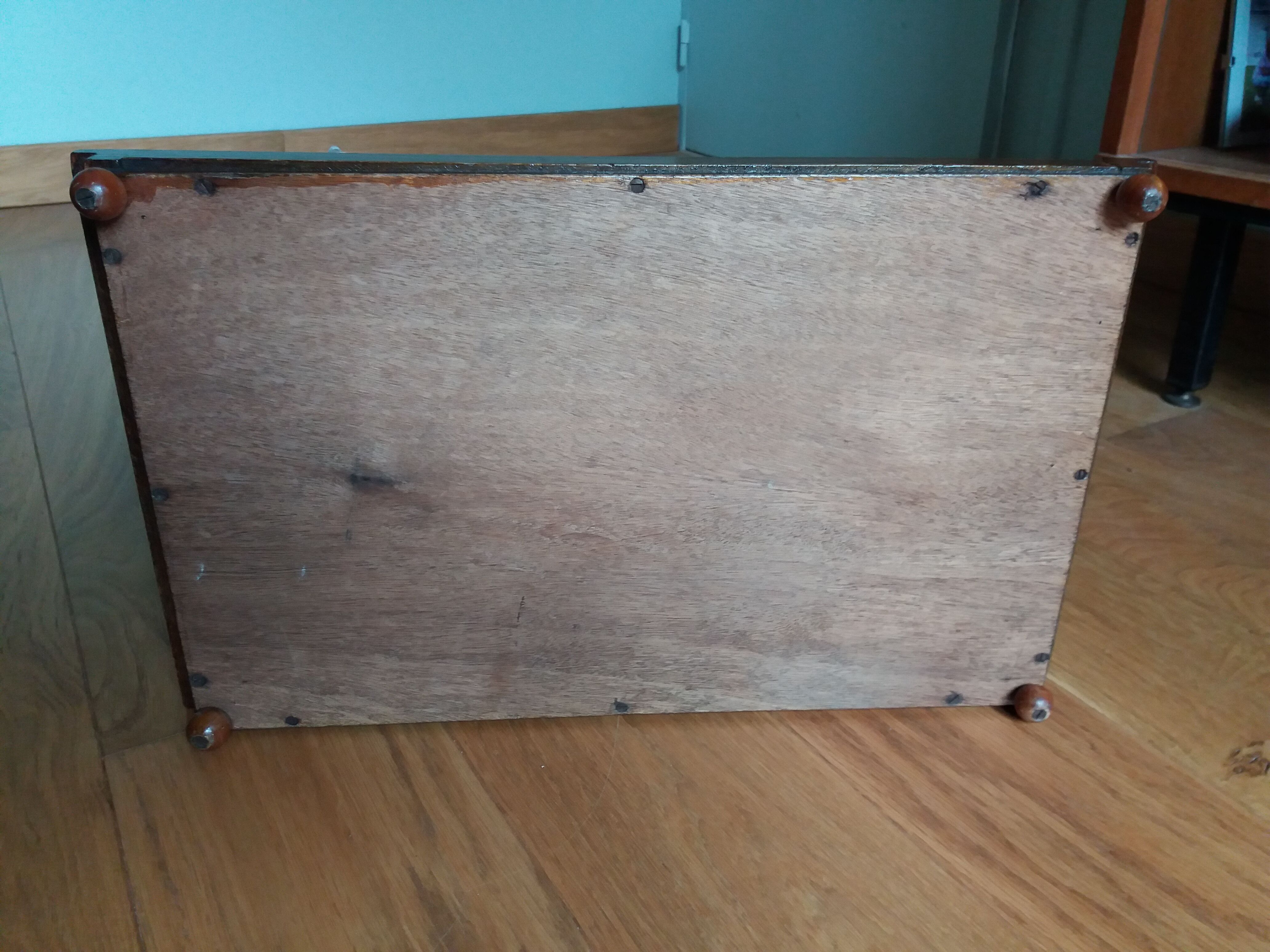 Ensemble de 3 boites en bois sur plateau set de bureau ou de fumeur