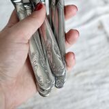 6 antique stainless steel knives - Foliage design