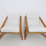 Paire de fauteuils de salon en pin danois vintage