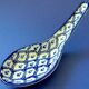 Set of six (6) soup spoons in white-blue porcelain from China