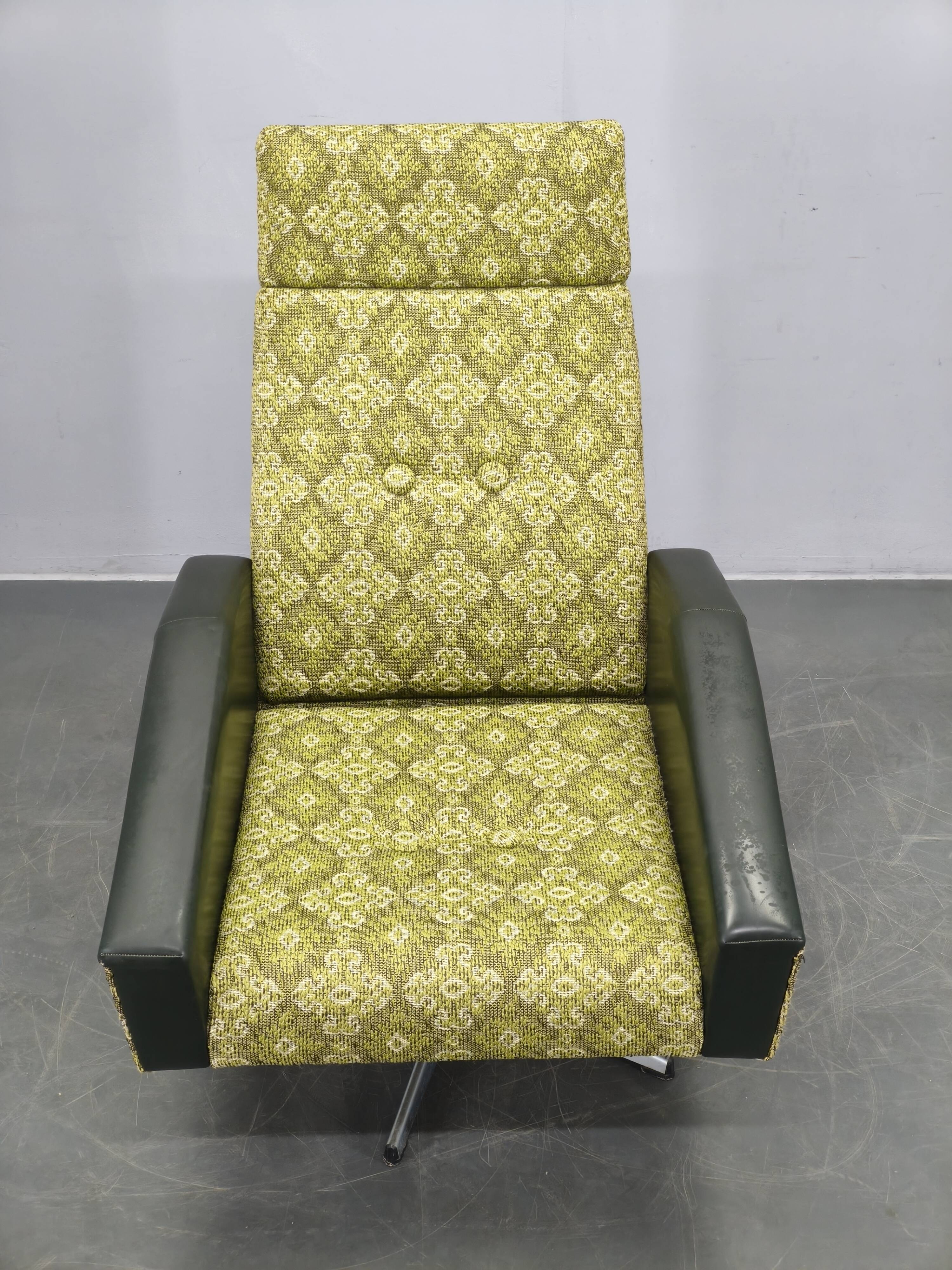 Czechoslovak Mid-Century Reclining Armchair, 1970s
