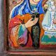Glazed ceramic plaque of the Virgin and Child