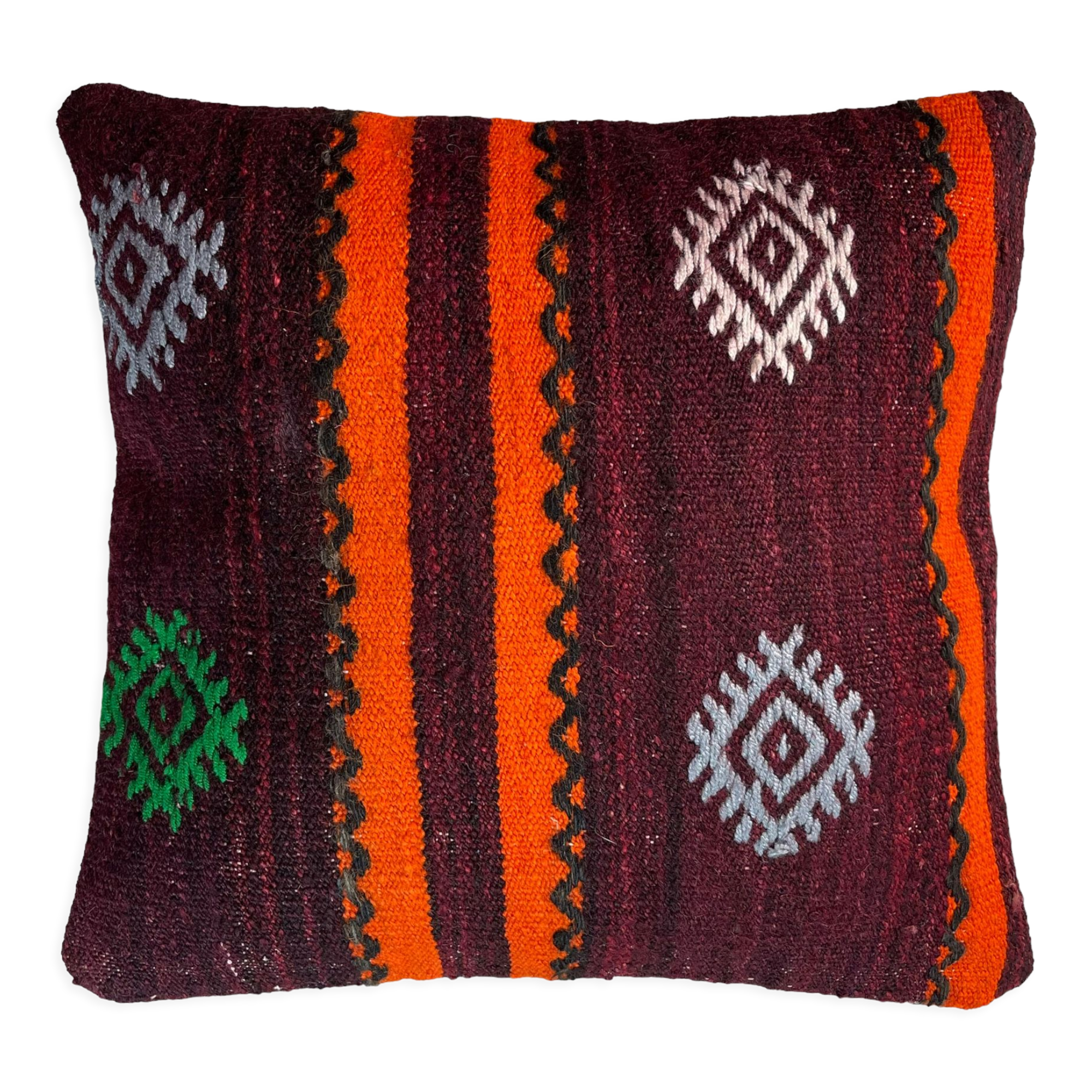 Vintage turkish kilim cushion cover 40 x 40 cm