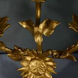 Pair of candelabra in gilded spelter and onyx – 1940