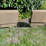 Pair of armchair heaters in brown fabric