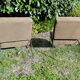 Paire de chauffeuses fauteuils en tissu marron