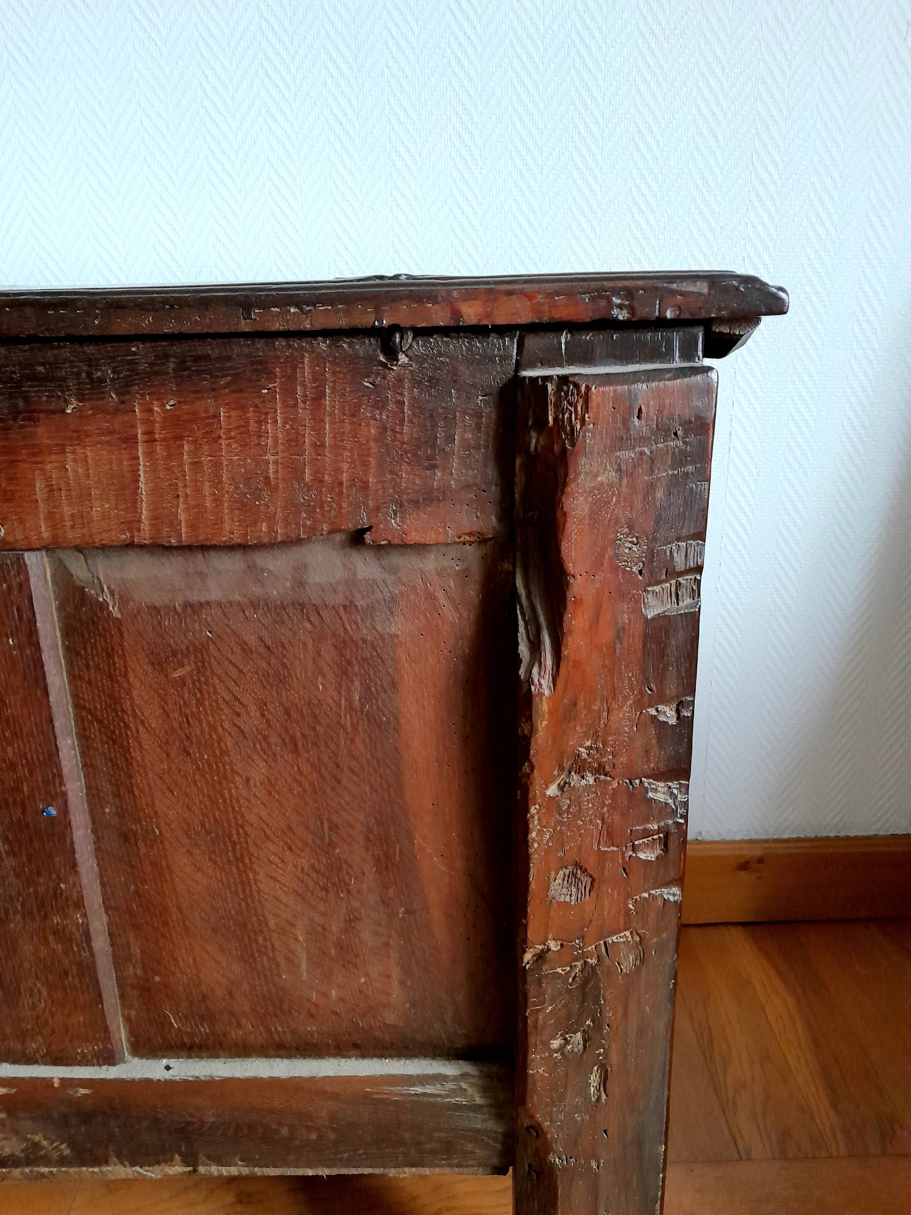 19th-century oak castle chest
