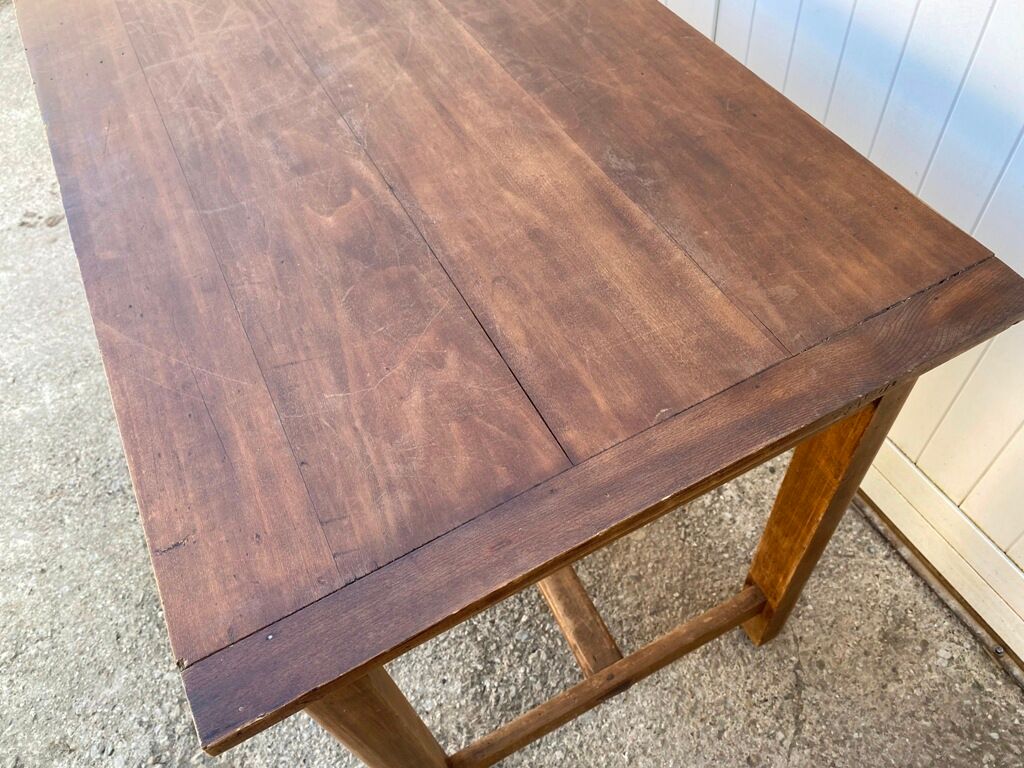 Solid oak farmtop table with 1 drawer