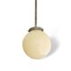 Art Deco 1940s simple opal glass globe pendant lamp