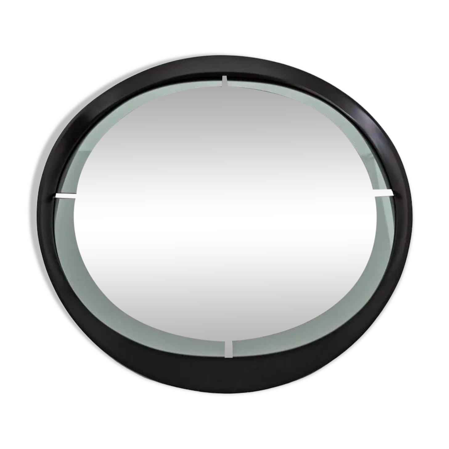 Round smoked glass wall mirror, Italy 1970s