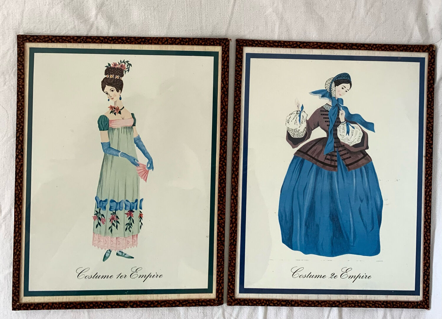 Lot 2 anciens tableaux mode Empire vintage
