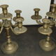 Pair of candlesticks candlesticks candelabres golden brass