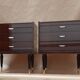 Pairs of old bedside tables from the 1960s and 70s.