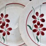 6 vintage earthenware dessert plates - Floral design