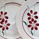 6 assiettes à dessert vintage faïence - Décor fleuri
