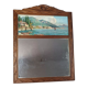 Mirror in frame art deco carved wood waxed 58x46 cm sb