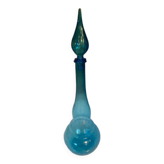 Blue glass bottle by Blenko year 60