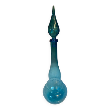 Bouteille en verre bleuté par blenko année 60