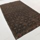 Tapis Kilim Vintage Noir et Brun à Motifs Géométriques, 183x297 Cm