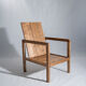 Fauteuil en bois naturel (teck) design minimaliste