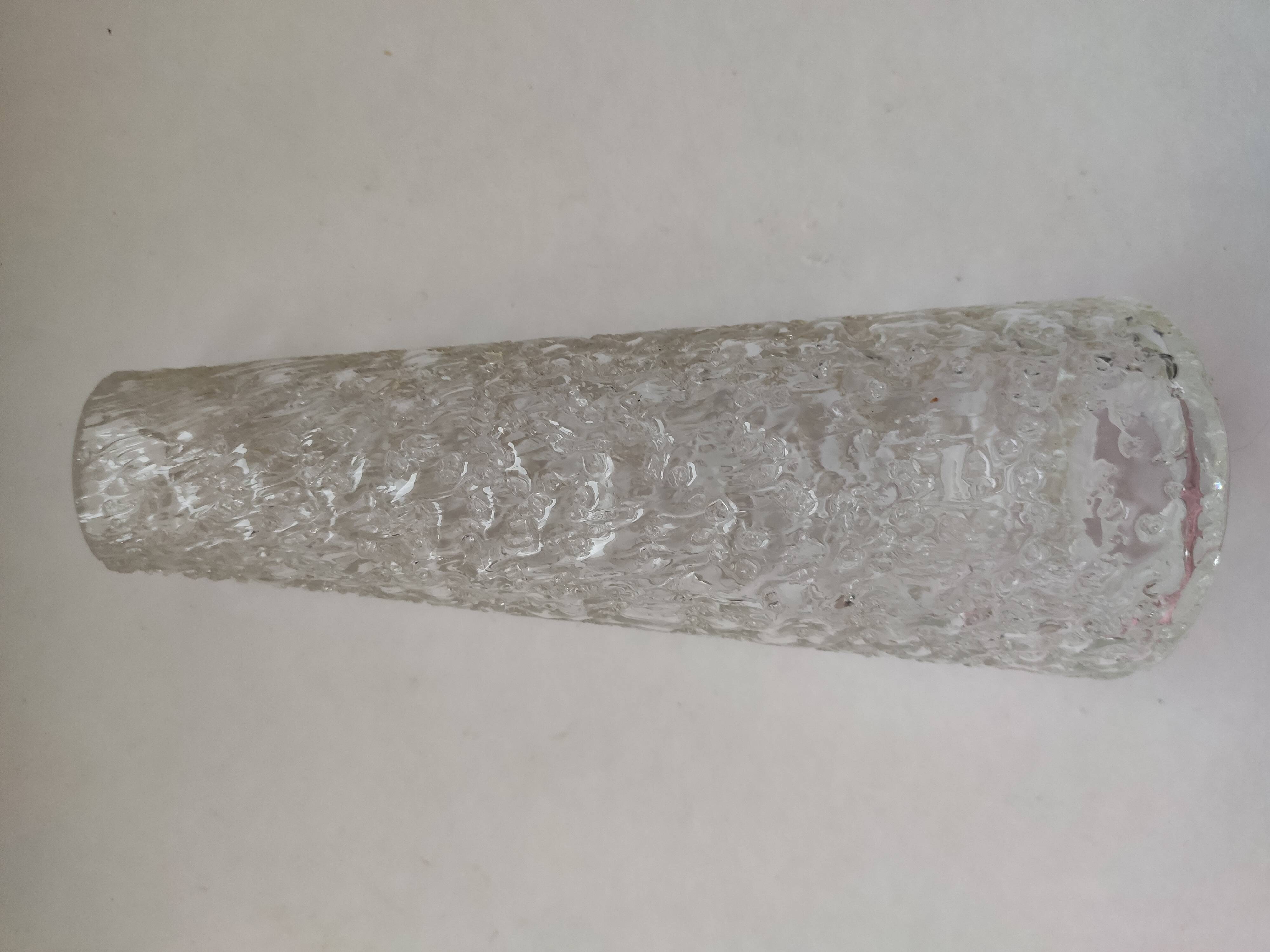 3 globes tulips elongated glass molded glass old 1950/1960
