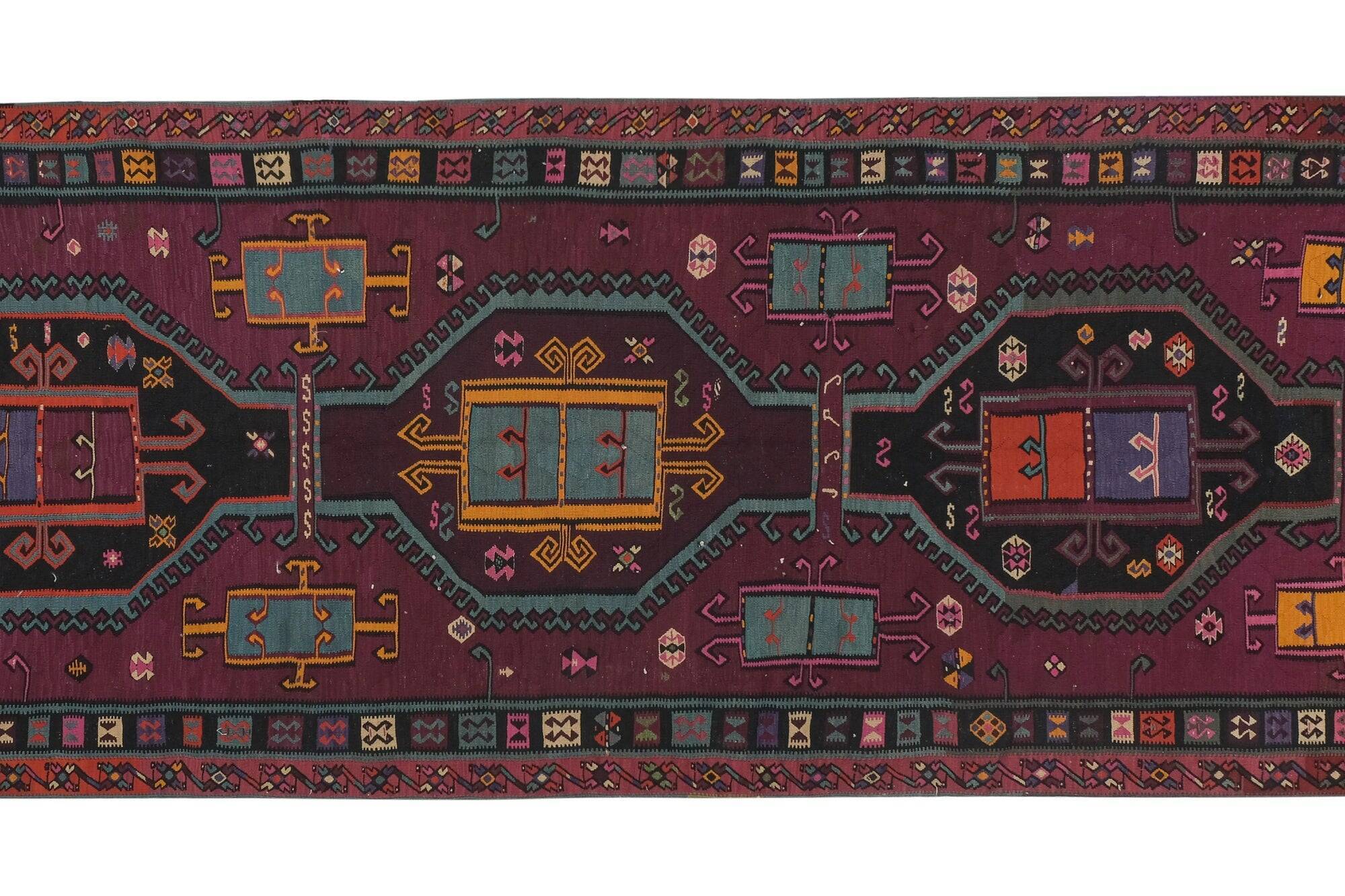 Vintage Turkish hallway rug 190x500 cm