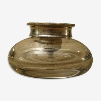 Old invertible inkwell Guerin glass and regulates