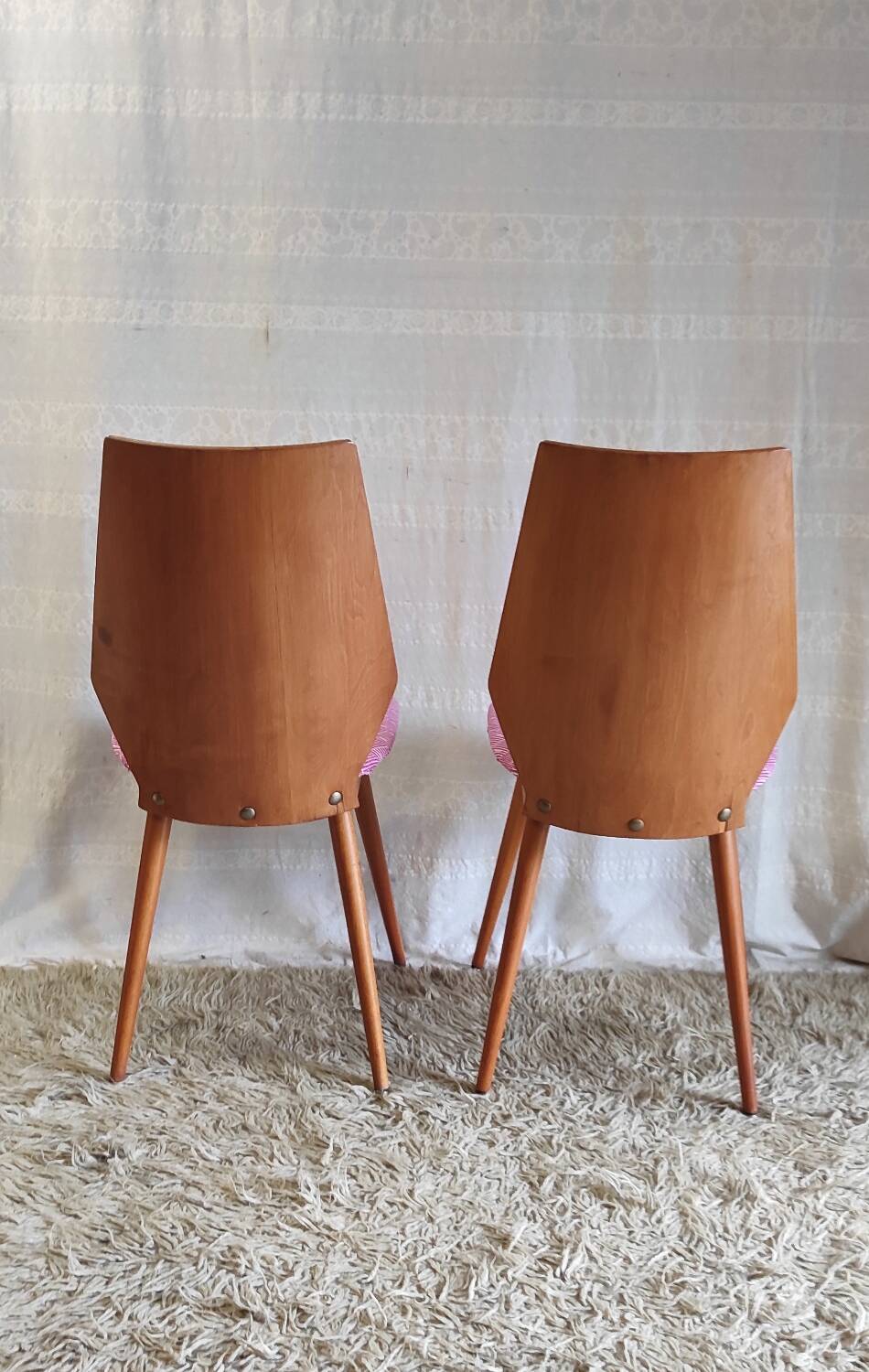 Duo of wooden chairs by Baumann - 60s/70s
