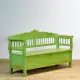 Antique pine bench with storage, 1900s