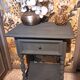 Restored 1900 bedside table in solid wood painted in Gustavian grey