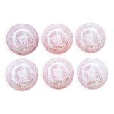 6 Dessert plates in red English porcelain, England