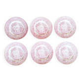 6 Assiettes à dessert en porcelaine  anglaise rouge  ,England