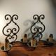 Pair of antique wrought iron wall lights gilbert poillerat baroque 1940