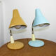 Adjustable Desk Lamp in Blue Painted Metal and Chrome-Plated Spiral Arm, 1970s