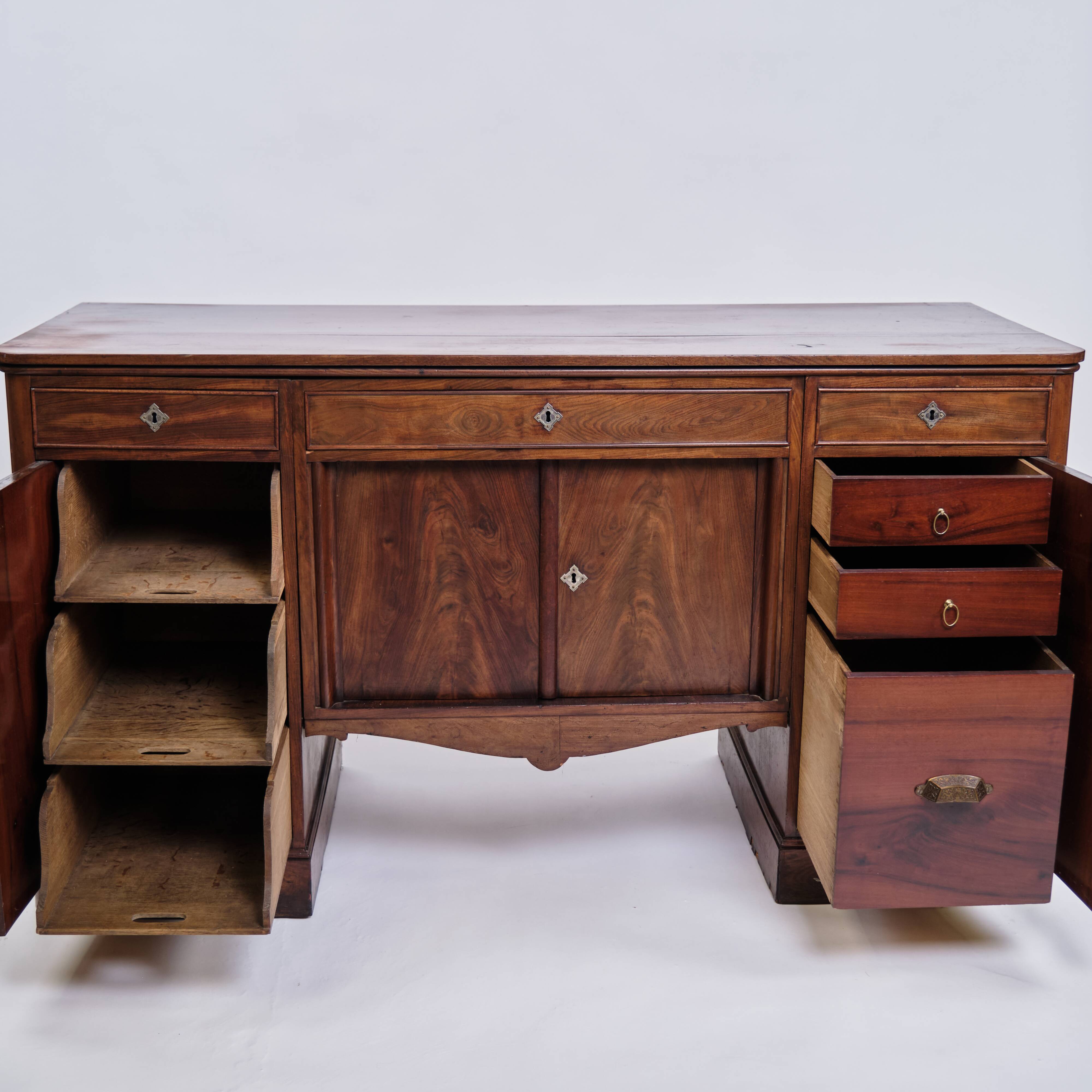 Sideboard / desk - hand-polished mahogany - English style - 1860s