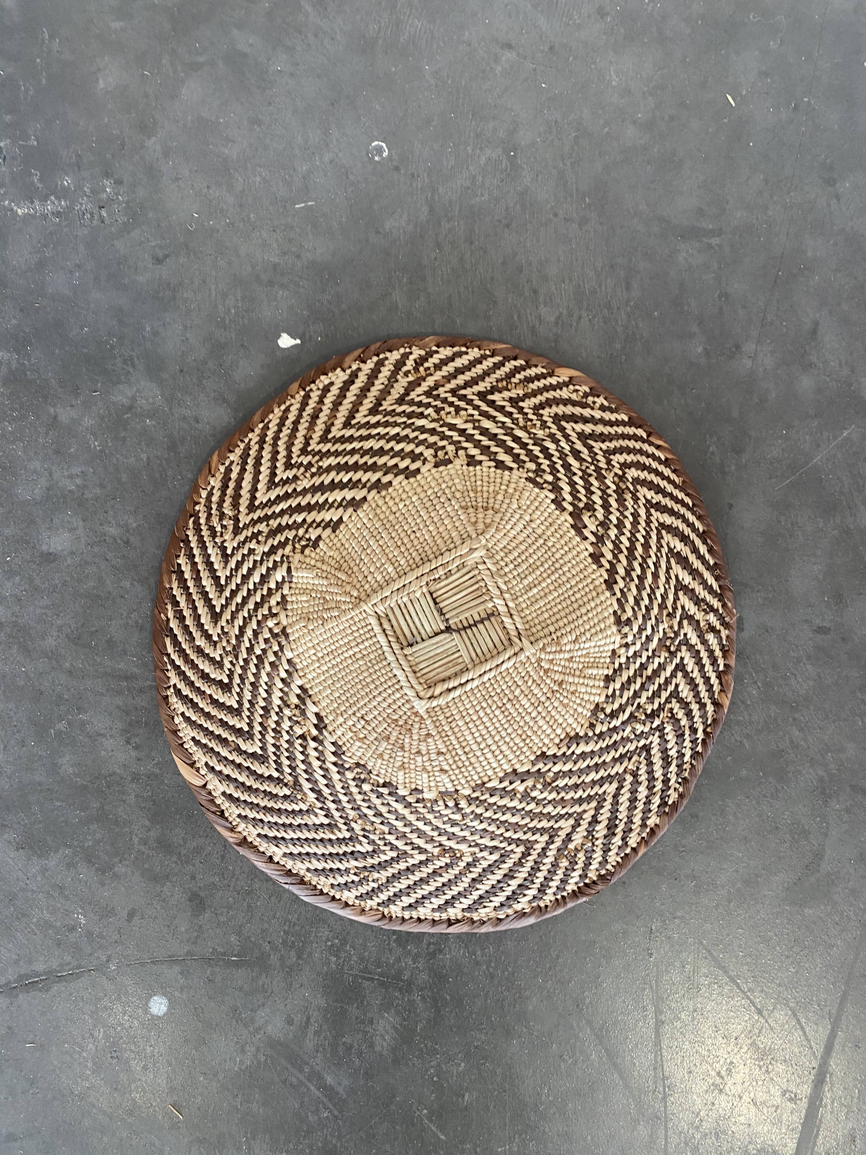 Handmade African Batonga basket in Zimbabwe