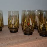 8 amber glasses from the 70s-80s.