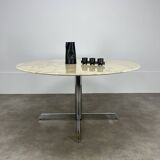 Roche Bobois round marble table for 6 people, 1970s