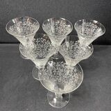 6 engraved light crystal glasses