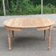 Table à manger ronde extensible Louis Philippe décapée en merisier massif 1