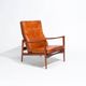 Ib Kofod Larsen Teak and Leather Lounge Chair, Swedish 1950s