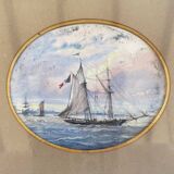 Oval miniature by eugène ciceri