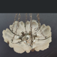 Art Deco chandelier 6 plates pressed glass bronze