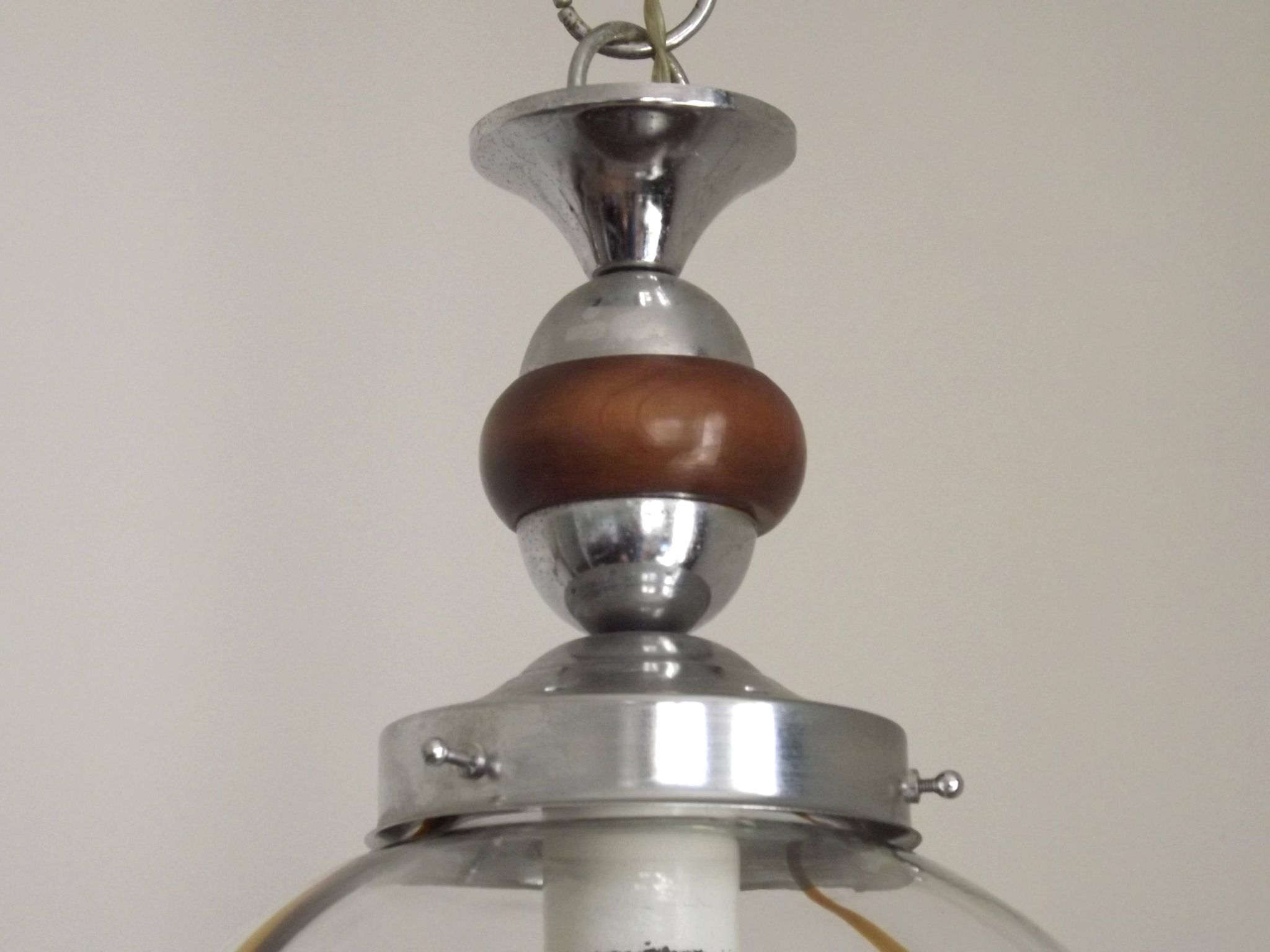 Suspension en verre de Murano ambré dans le goût de Mazzega