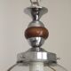 Vintage Murano Glass Globe Pendant Ceiling Light Amber Wave Mazzega Style
