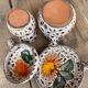 Set of 4 pieces La Roue Vallauris – 2 vases and 2 pans – ceramic v