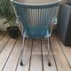Chaise fauteuil enfant pliable vintage 60's " scoubidou" bleu