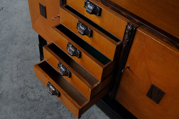 Cabinet Art Déco École d'Amsterdam, Pays-Bas années 1930