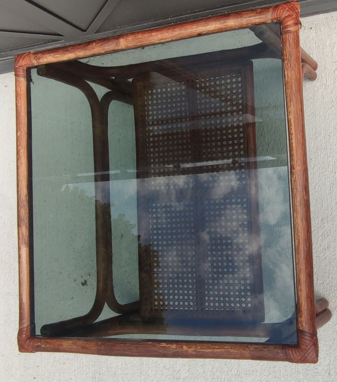 Vintage coffee table bamboo and rattan